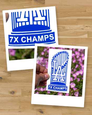 7X Champs World Series Trophy Vinyl Decal